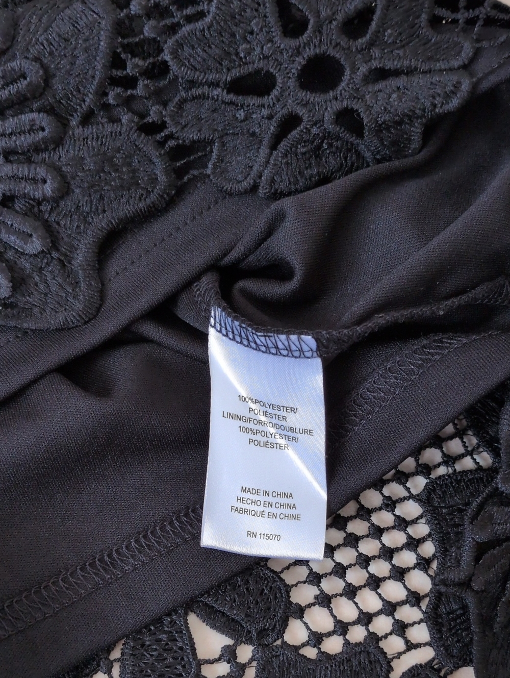 Nina Leonard Black Floral Sleeveless Dress Size Large - Picture 5 of 5